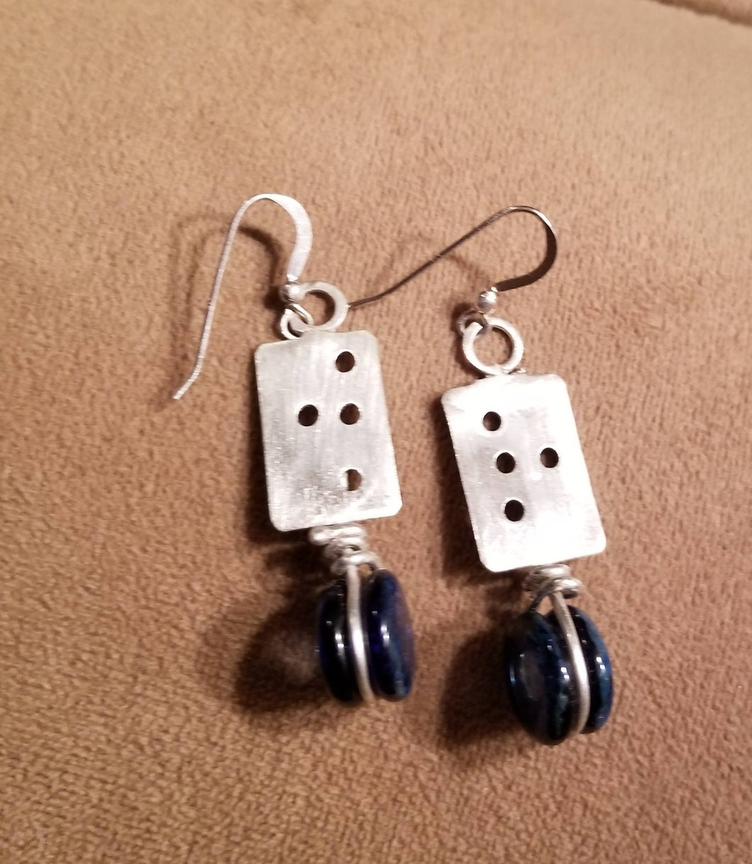 Sterling silver and glass earrings