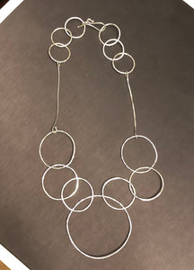 Sterling silver loop necklace with large hoop