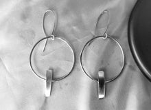 Load image into Gallery viewer, Sterling silver hoop and bar earrings