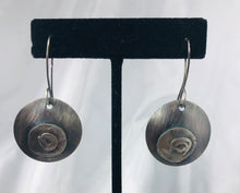 Load image into Gallery viewer, Sterling silver round antiqued earrings